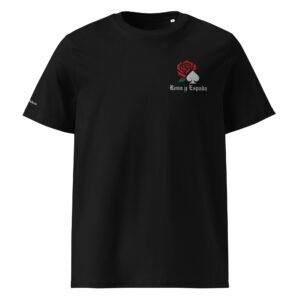 Playera negra Rosa y Espada Nací Fachoso